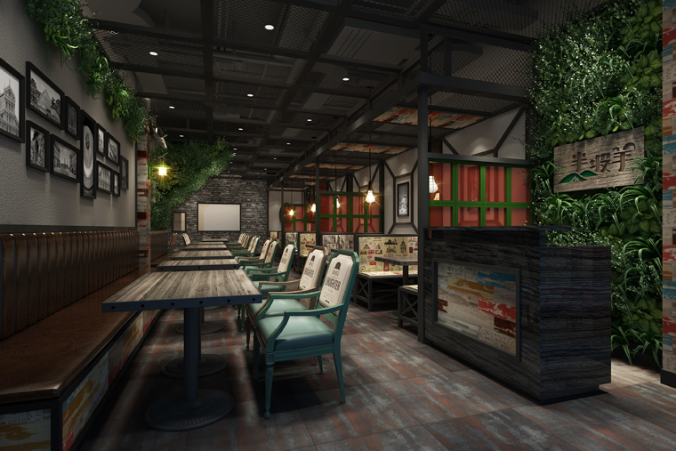 半坡羊燒烤餐廳餐飲空間設(shè)計-1