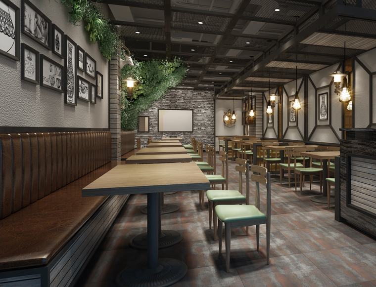 半坡羊燒烤餐廳餐飲空間設(shè)計-4